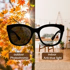 Негабаритные кошачий глаз фотохромные очки женские компьютерные анти-синие блокирующие оправы для очков очки для вождения очки Хамелеон солнцезащитные очки