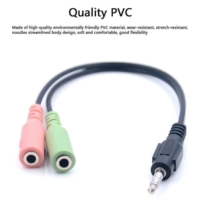 Разветвитель для мобильного аудиоадаптера ноутбука Aux-кабель наушников 3 5 мм 1