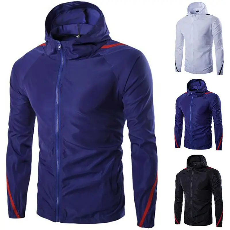 

Men's Hooded Lightweight Windbreaker Windproof Rain Jacket Hoodie Coat Outwear