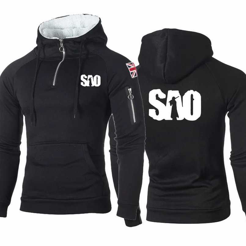 

Толстовка мужская с капюшоном, модная однотонная куртка на молнии, с принтом SOA Sons of анархии the child, весна-осень