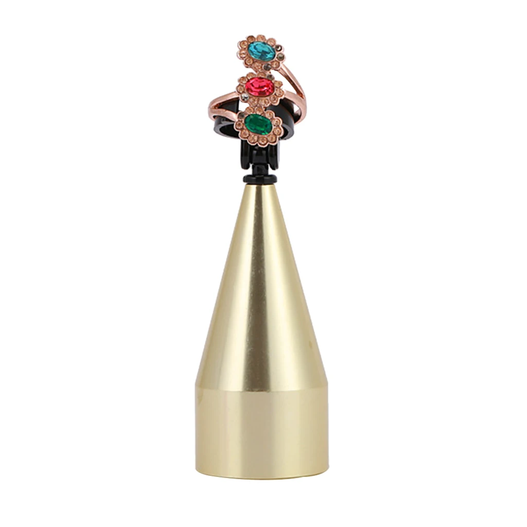 

Metal Cone Ring Showcase Counter Top Display Jewelry Holder with Seat