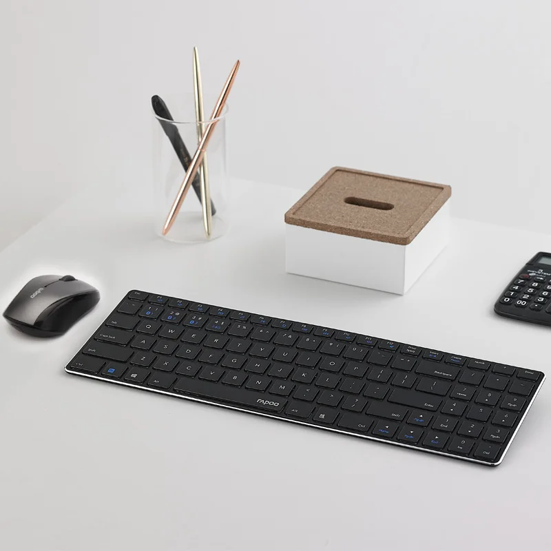Rapoo Multi-mode Silent Беспроводной клавиатура Мышь комбинации Bluetooth 3,0/4,0 РФ 2,4 г переключаться между 3 устройств связи#9060 м