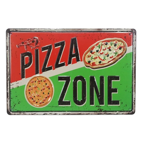 Винтажный Декор для дома зона пиццы металлические жестяные плакаты бара 20*30 см