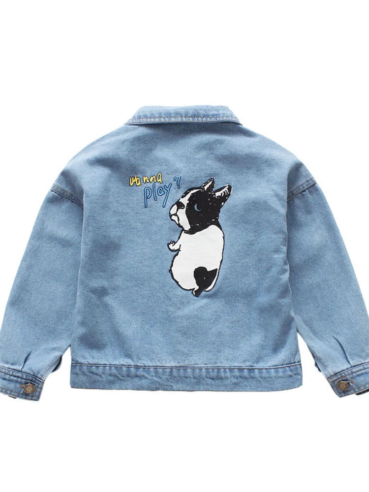 Детская джинсовая куртка с воротником на весну/осень | одежда и обувь