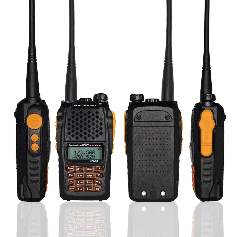Рация Baofeng UV-6R мощность 7 Вт 2 шт. VHF/UHF Двухдиапазонный портативный FM-трансивер