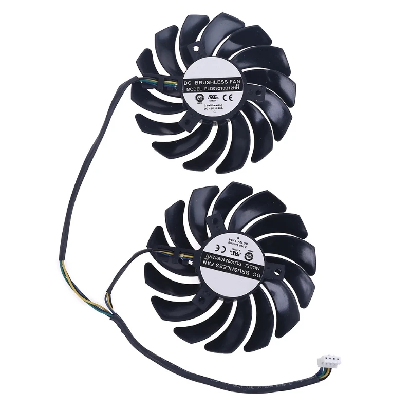 

1 Pair 87mm PLD09210B12HH 4 Pin Graphics Video Card Cooling Fan for MSI RX 580