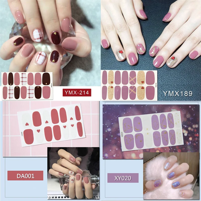 Recuerdame 14 подсказок/Лист наклейки для красоты ногтей с сердечком блестящие