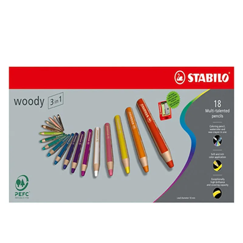 18 color suit 6/10/18 шт. Пособия по немецкому языку STABILO Непобедимый Цвет Crayon 886 ультра грубая растворимые в воде Цвет набор кистей - Цвет: 18 color suit