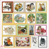 cross stitch kit embroidery needlework cat patterns stamped patterns 11ct 14ct diy printed counted crafts decoration art sewing