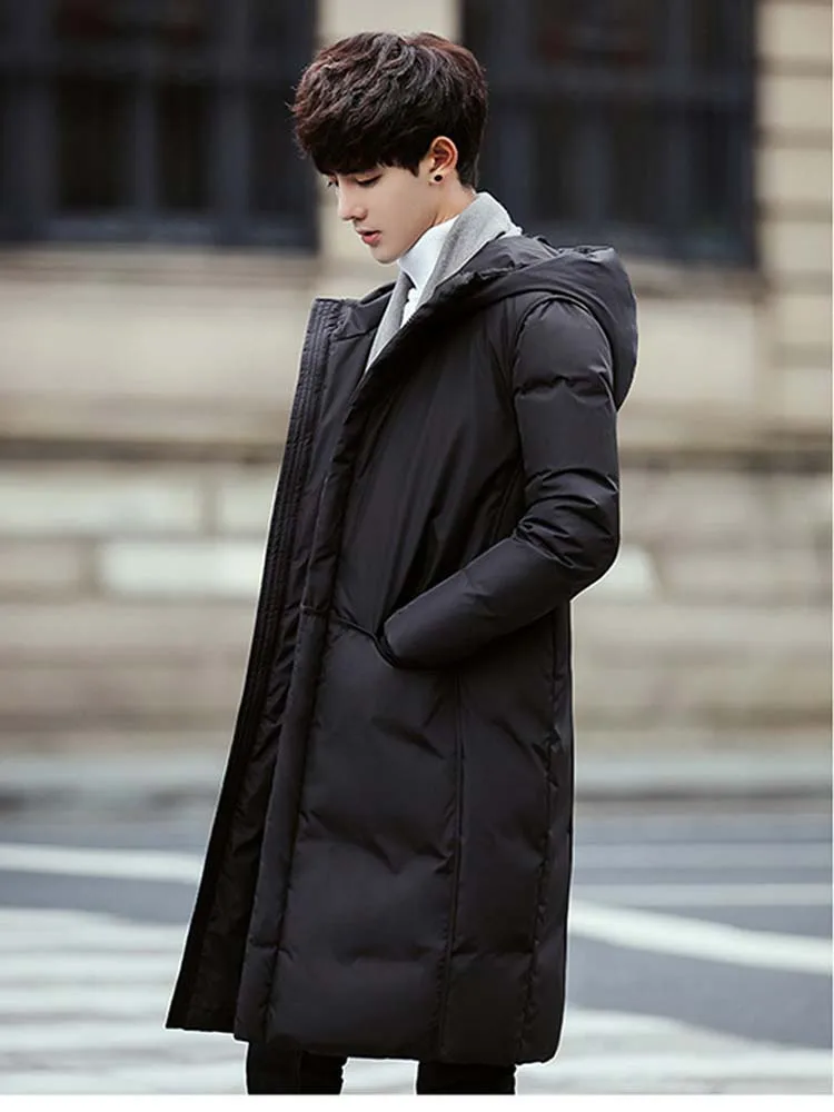 2022 New Winter Fashion Man's Duck Down Coat Preppy Teens Warm Jacket Teenagers Big Boys Parkas Hooded Black Grey Plus Oversize