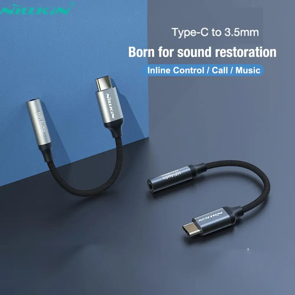 Адаптер для наушников NILLKIN с разъемом USB Type-C на 3 5 мм аудиокабель Aux чип DAC Samsung S20 Ultra