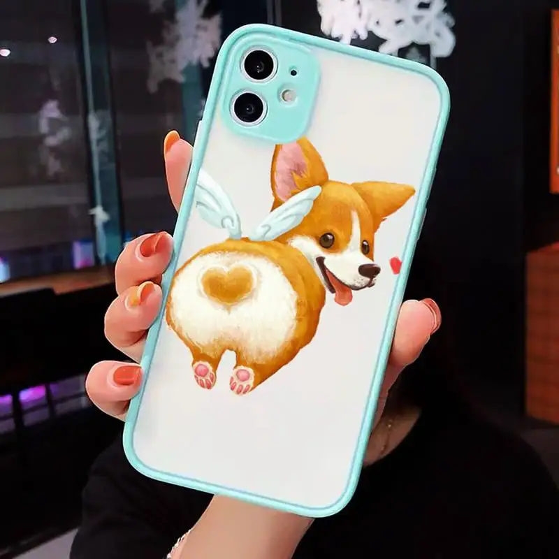 

Cute Corgi Butt Animal Puppy Phone Cases Matte Transparent for iPhone 7 8 11 12 s mini pro X XS XR MAX Plus