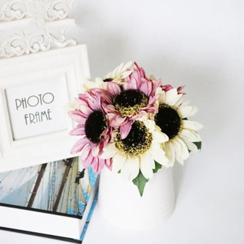 Fake Sunflowers Silk Flowers Table Centerpieces Arrangements Home Indoor unique artificial Plant looks real-like FD | Дом и сад
