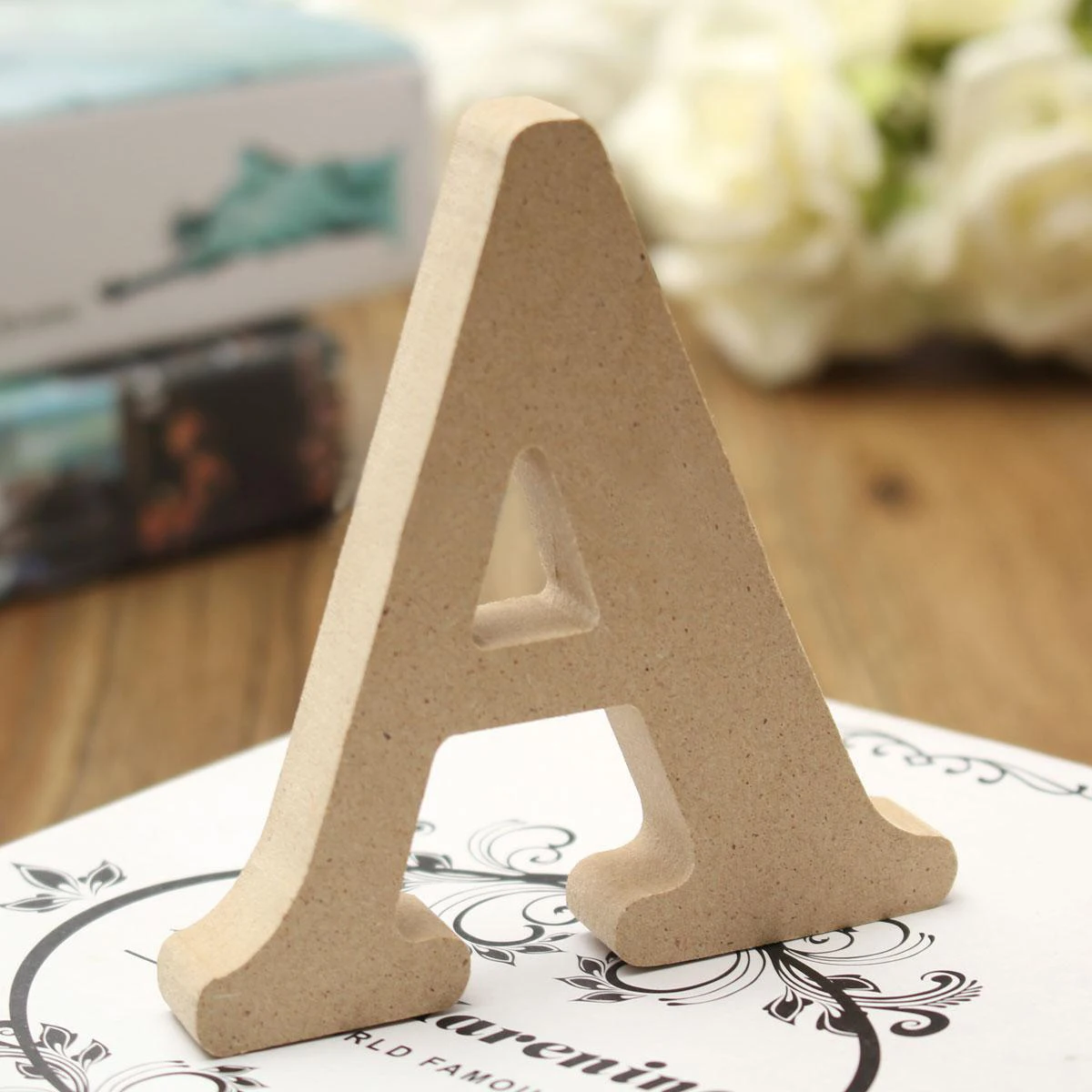 26 букв DIY толстой деревянной Свадебные украшения дома 10 см A-Z с буквами Высокое
