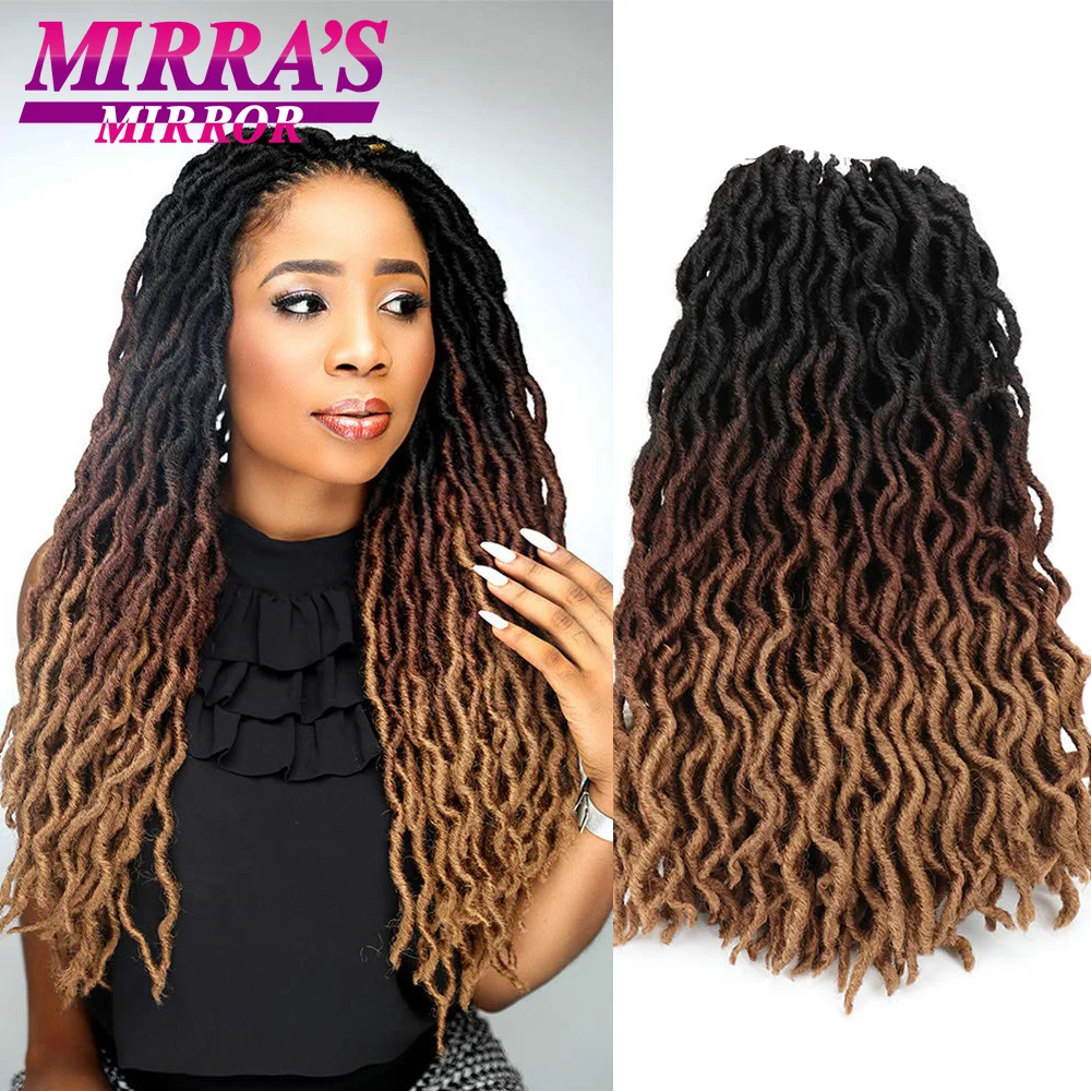 

Gypsy Locs Crochet Goddess Faux Locs 18 Inch Ombre Curly Wavy Twist Braiding Hair Extensions Dreadlocks Hair Synthetic Braids
