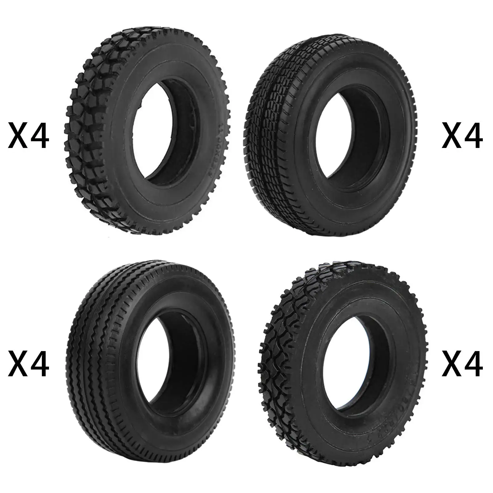 

4 шт. резиновые Запасные детали для шин стандартная износостойкая стабильная Легкая установка для грузовика Tamiya 1/14 RC