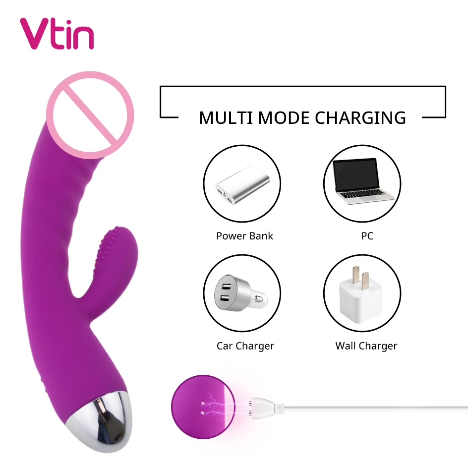 Женский влагозащищенный фаллоимитатор для стимуляции Вагины и