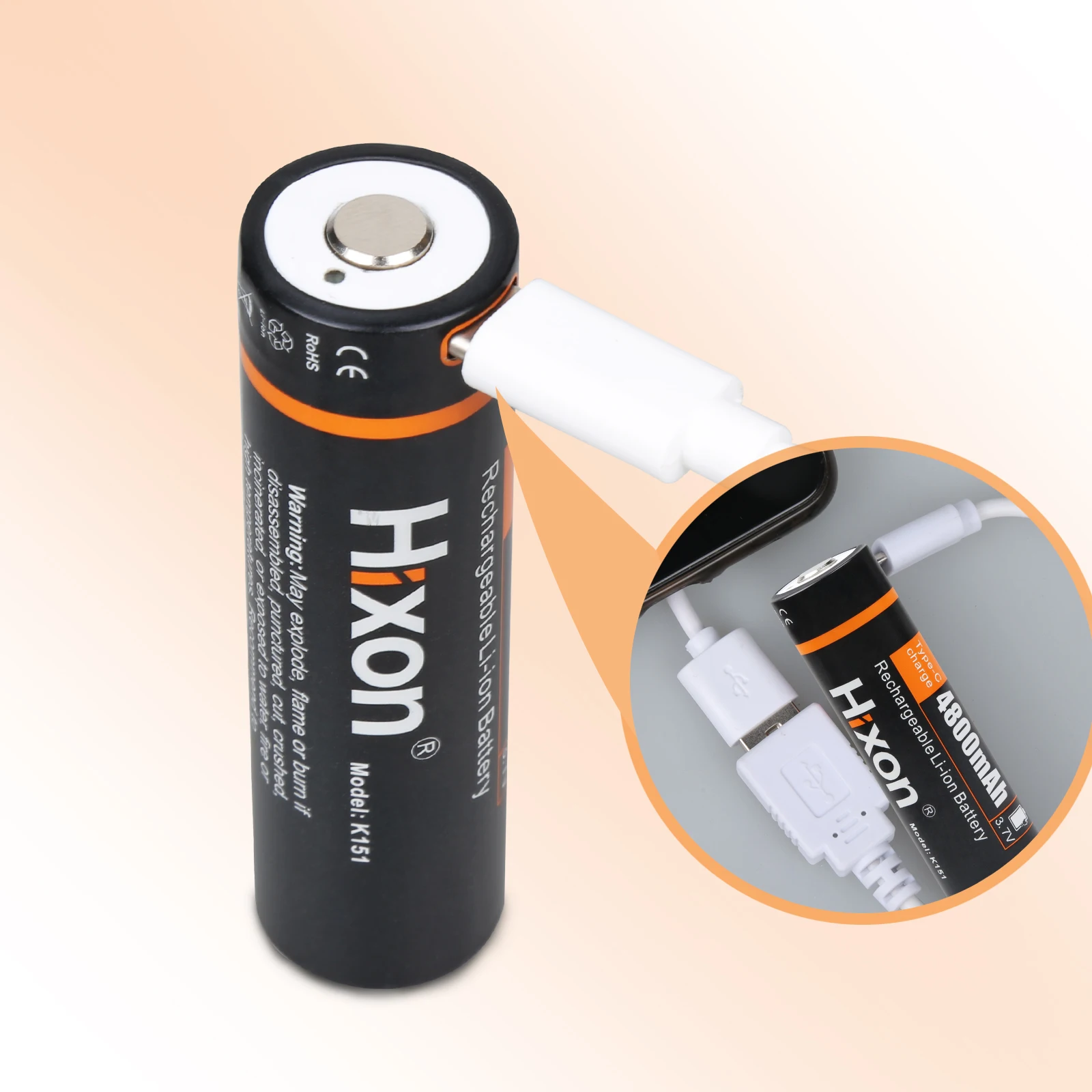 Литий-ионный аккумулятор Hixon сверхбольшая емкость 3 7 в USB 217000 4800 мАч для фонарика +