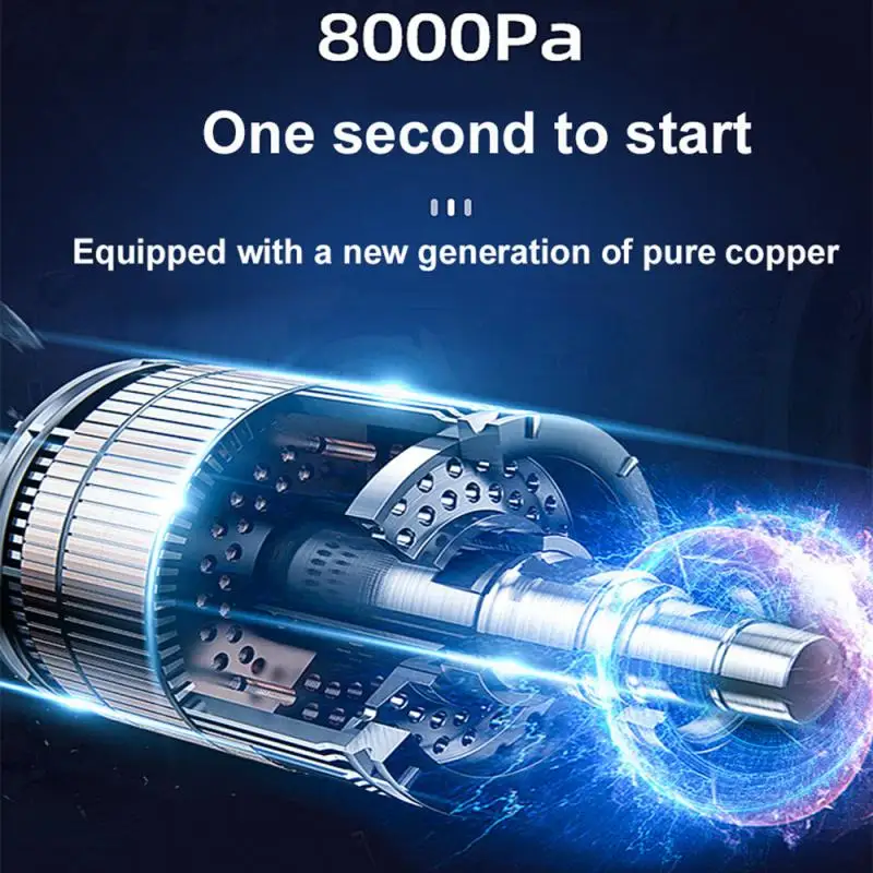 

8000pa Portable Car Vacuum Cleaner Wireless Rechargeable Household Handheld Automatic Vacuum Cleaner High Suction Power