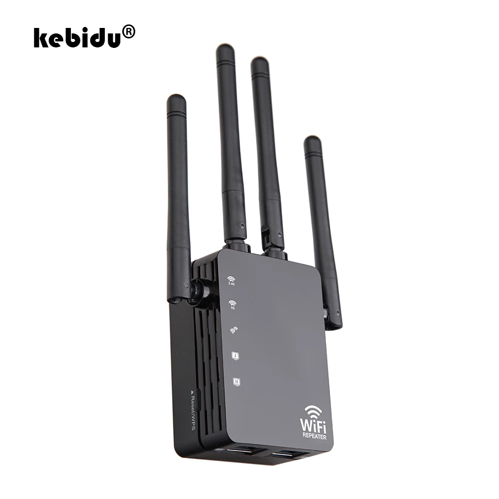 Kebidu Беспроводной Wi Fi ретранслятор 2 4 г/5G Dual Band AC 1200 Мбит/с высокие антенны мост