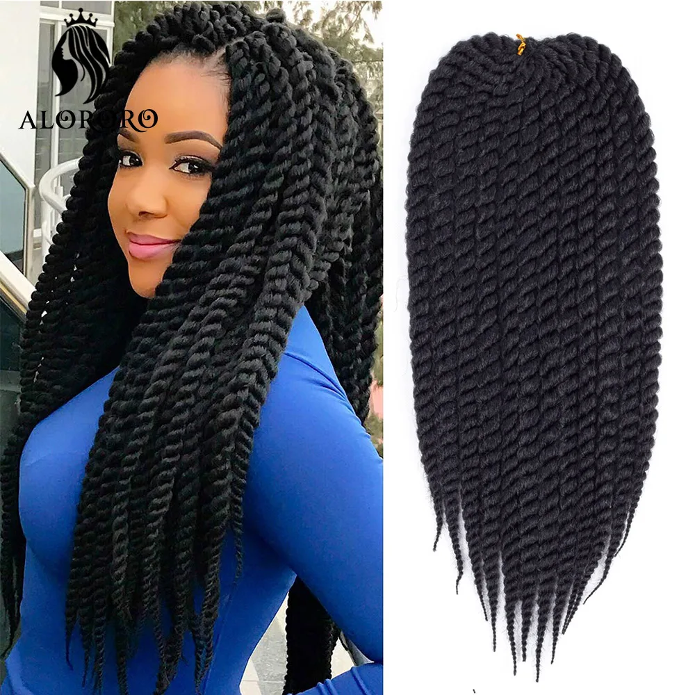 Alororo Havanna Twist Häkeln Haar 12inch 18inch 22inch Synthetische Haar Extensions für Schwarze Frauen Große Senegalese Twist haar