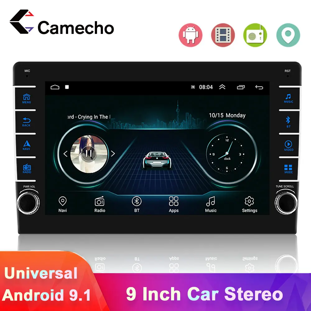 Автомагнитола Camecho 2 Din Android 9 1 мультимедийный плеер GPS навигация Авторадио для VW