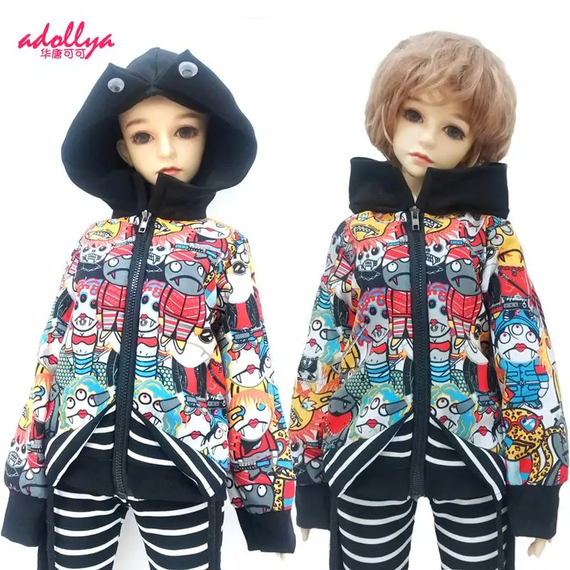 

Adollya Doll Accessories BJD Doll Clothes Handsome Dress Up Coat Cool Long Sleeve Cloth Clothing For 1/3 BJD 60cm Winter Clothes