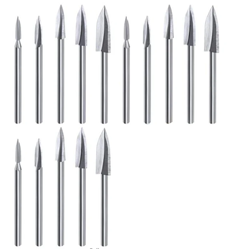 

15 Pieces Wood Carving Engraving Drill Bit Woodworking Drill Bit DIY Wood Carving Tools Accessories for Rotary Tools