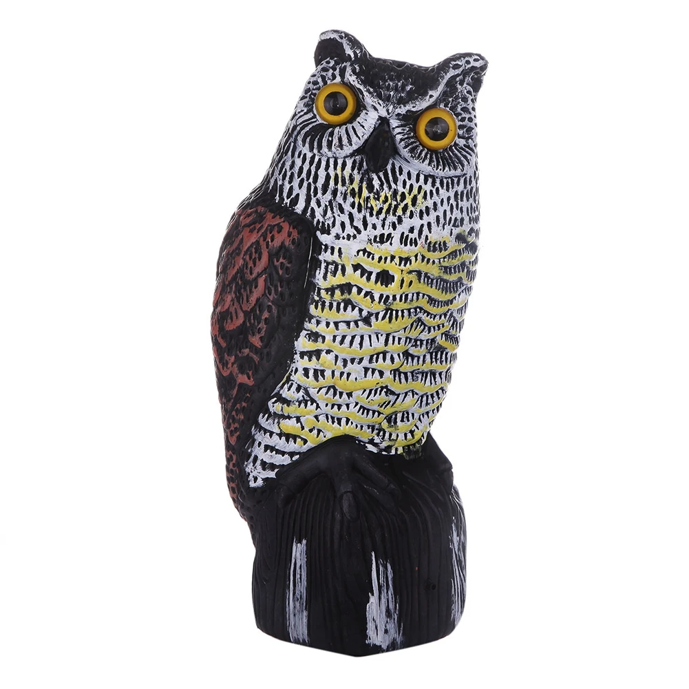 Simulation Solar Power OWL To Scare Birds Scarecrow Fake Horned Owl Decoy Panel Blink Vocal Pest Repellent Ornament Garden Tools | Дом и сад