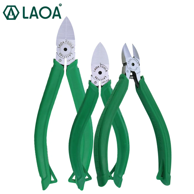 Пластиковые кусачки LAOA, плоскогубцы с Мягкой рукояткой, диагональные кусачки, боковые кусачки для резки электрических проводов, флеш-плоскогубцы - изображение