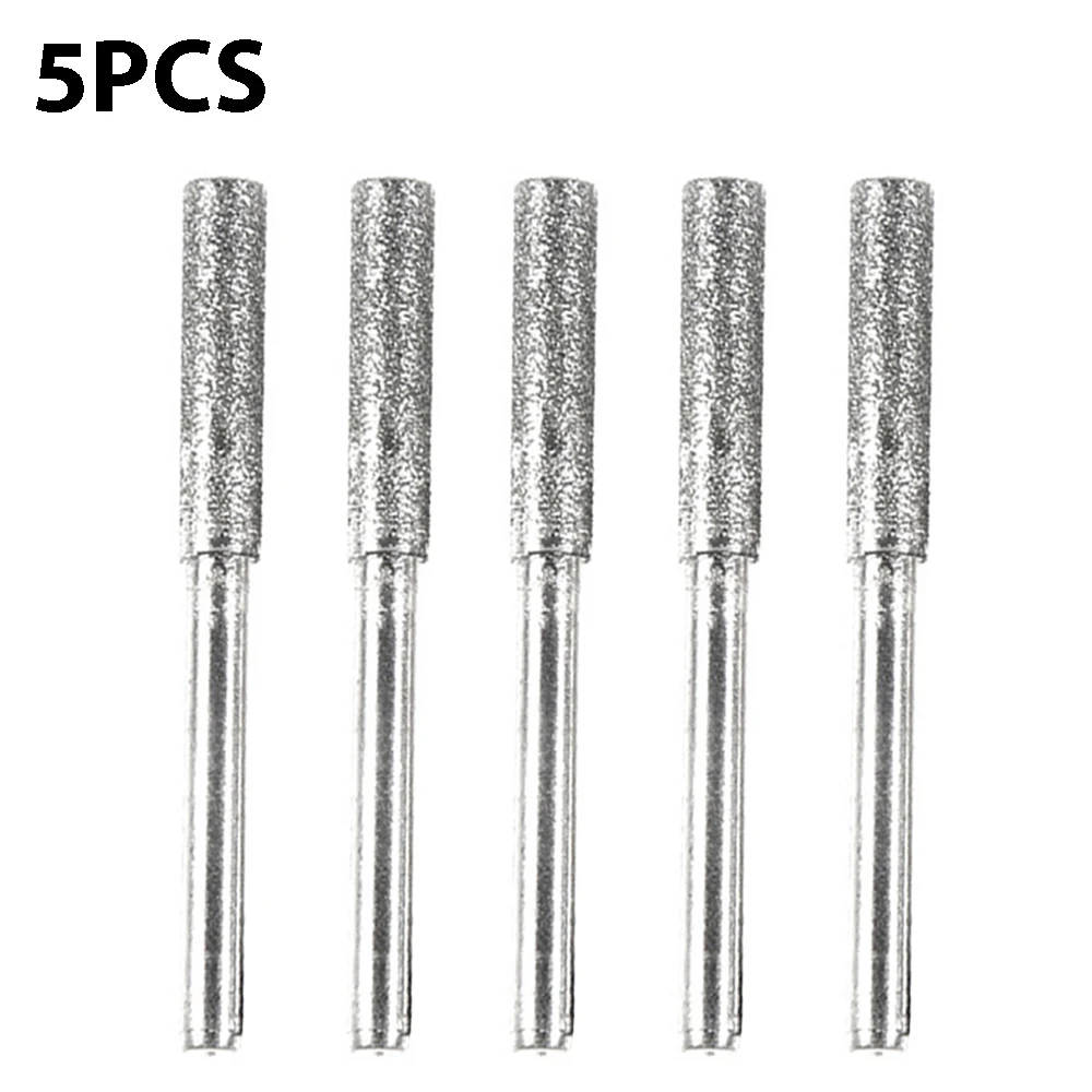 5Pcs Chainsaw Sharpener Stone File Burr Diamond Coated Chain Saw Sharpening Carving Grinding Tools Drill Bit Set | Инструменты