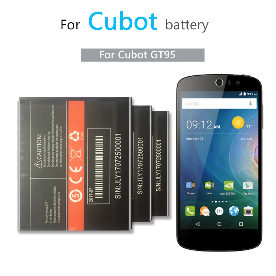 Для Cubot GT95 1350mAh литий полимерные аккумуляторы для батарея сотового