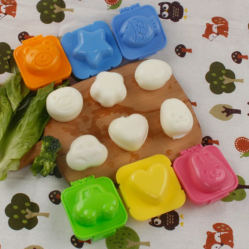 

6pcs Cartoon Sushi Maker Kitchen DIY Tool Rice Ball Mold Boiled Egg Mold Kitchen Accessories Cartoon 6-Piece Set Egg Mold