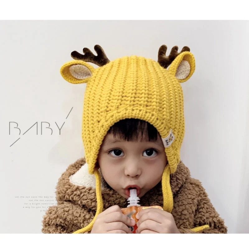 Модные милые детские шапки для мальчиков и девочек Детские зимние Вязаные с