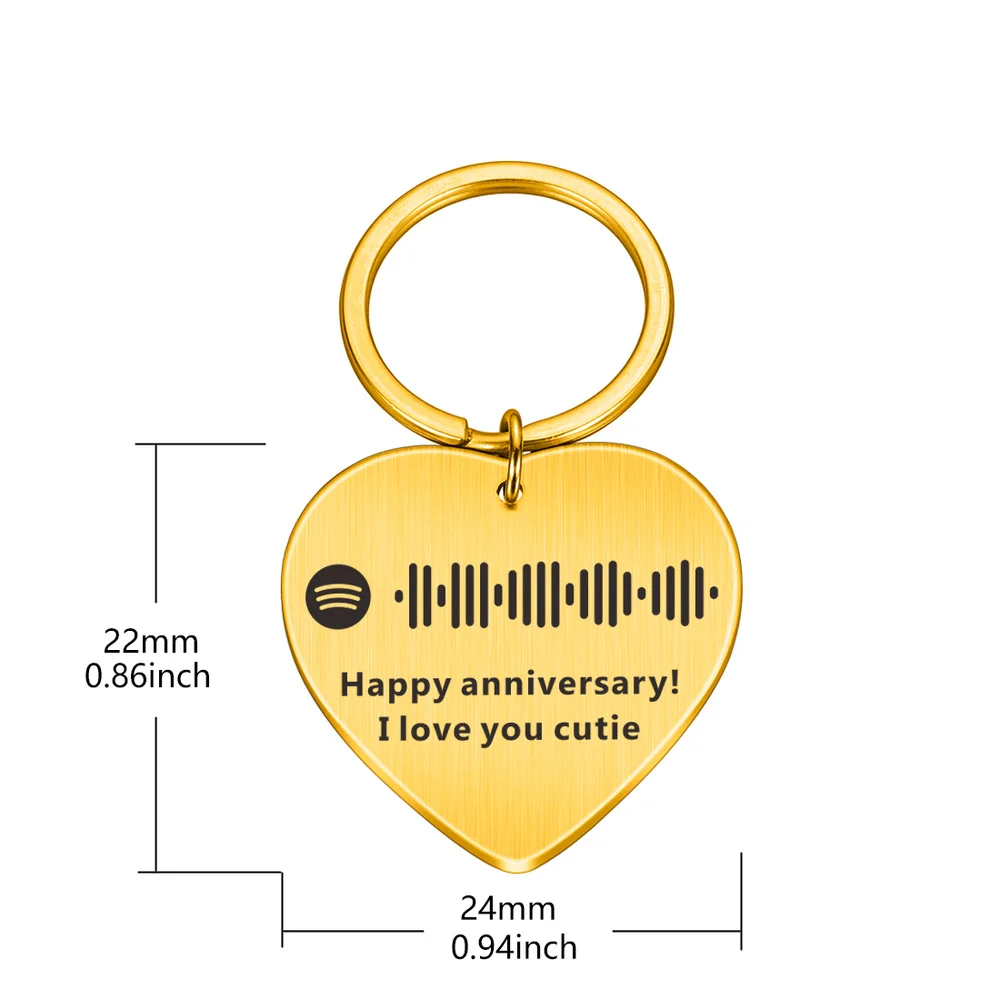 

Personalized Music Spotify Scan Code Keychain for Women Men Stainless Steel Keyring Custom Laser Engrave Spotify Code Jewelry