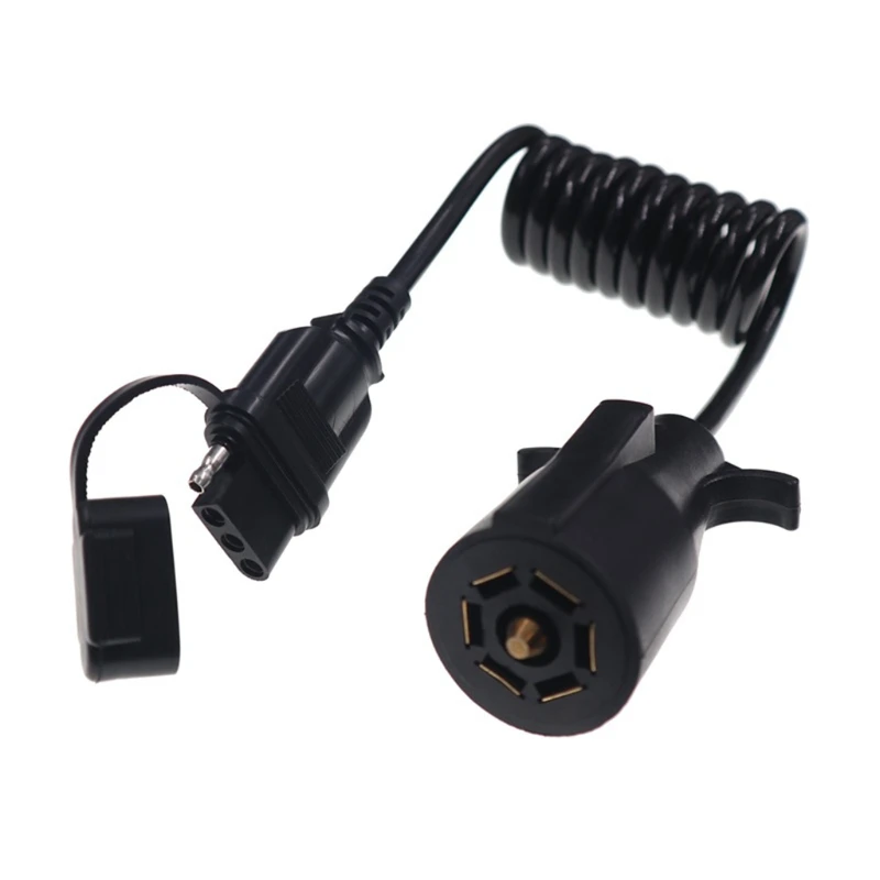 

Stable Performance 7 Pin to 4 Pin Trailer Connector Extension Coiled Cable Harness Adapter with Waterproof Cover