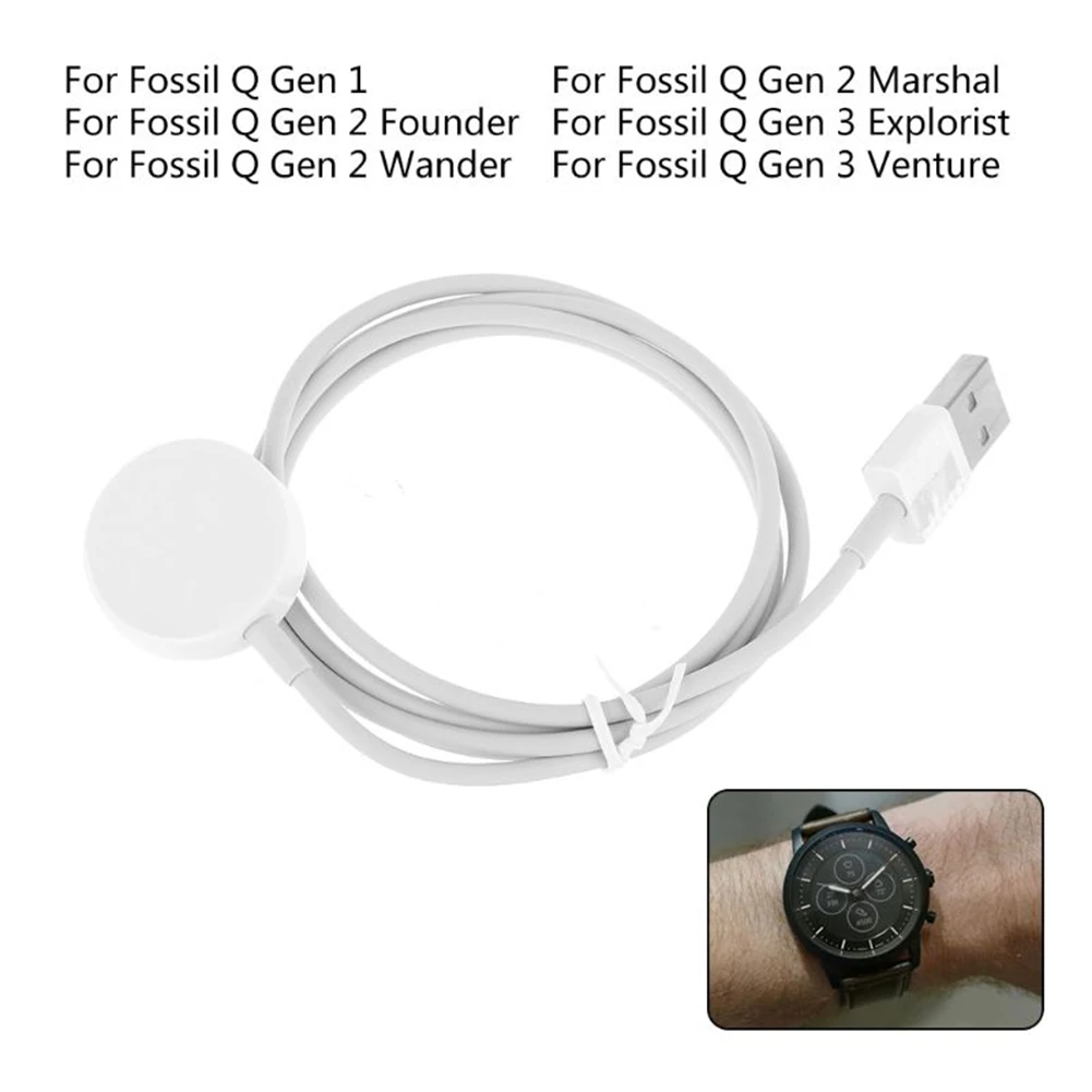 

Беспроводное зарядное устройство для часов, док-станция для Fossil Gen 1 Gen 2 Gen 3, Подставка для зарядки умных часов, USB-кабель, аксессуары для источ...