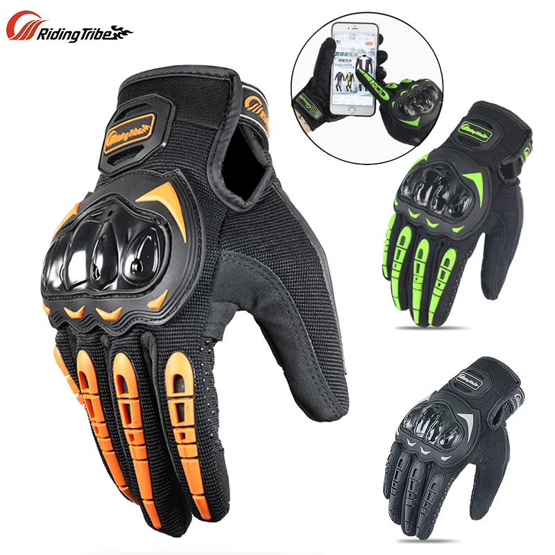 

Motorcycle Protective Gear Gloves Powered Motorbike Racing Riding Bicycle Guantes Moto Touch Screen Summer Full Finger Gloves