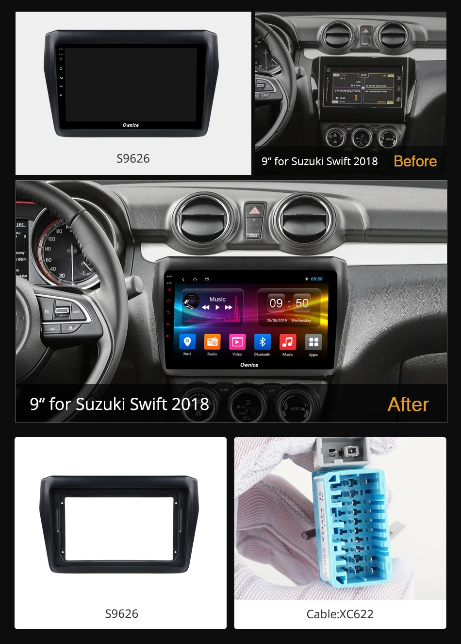 Ownice k3 k5 k6 9 &quotAndroid 0 автомобильный DVD Octa основной игрок для Suzuki Swift 2018 4G LET DSP 360