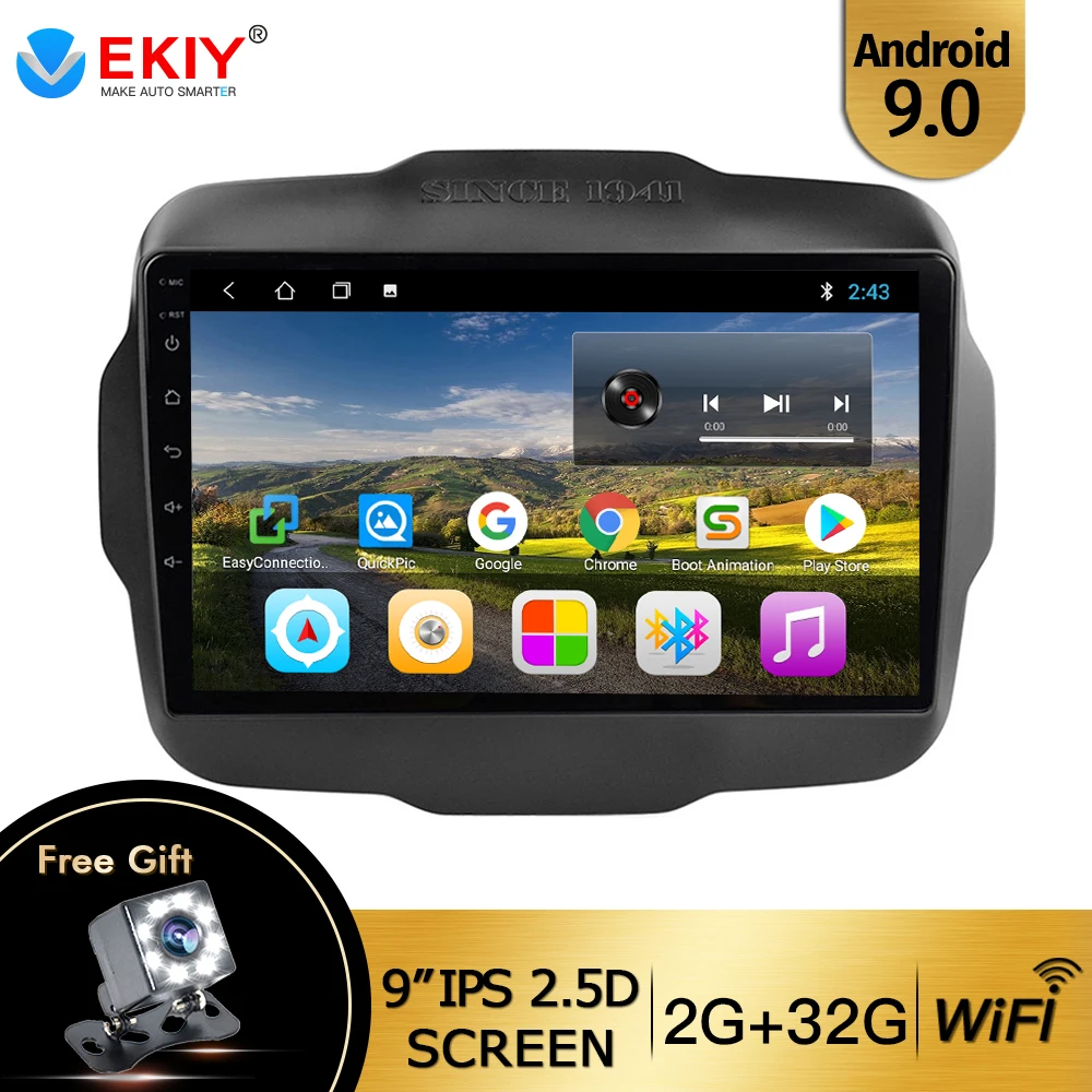 EKIY 9 &quotIPS 2.5D Android 0 автомобильное радио для JEEP Renegade 2016 2017 мультимедиа Авто Стерео GPS