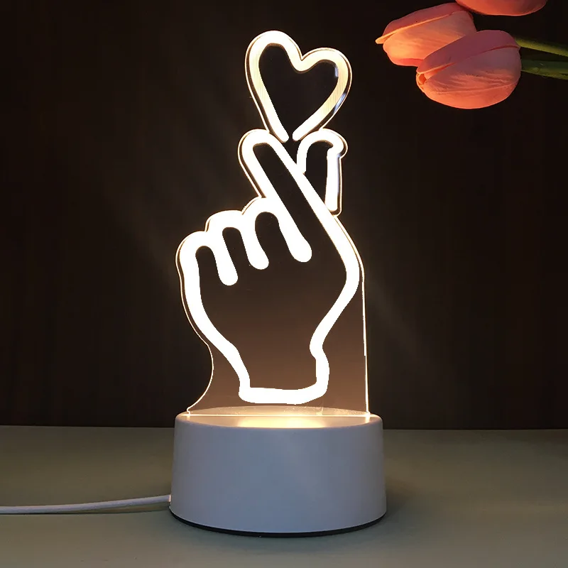 

Children's Bedroom Cartoon Led Bedside Lamp Creative 3D Night Light DIY Acrylic Gift Table Lights Halloween Decor