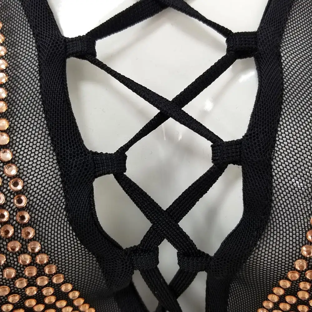 

Rhinestone Sexy Mesh