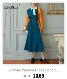 RealShe, женские платья, v-образный вырез, половина рукава, пуговицы, оборки, женское макси платье, весна, повседневное, модное, одноцветное, женское платье, элегантное
