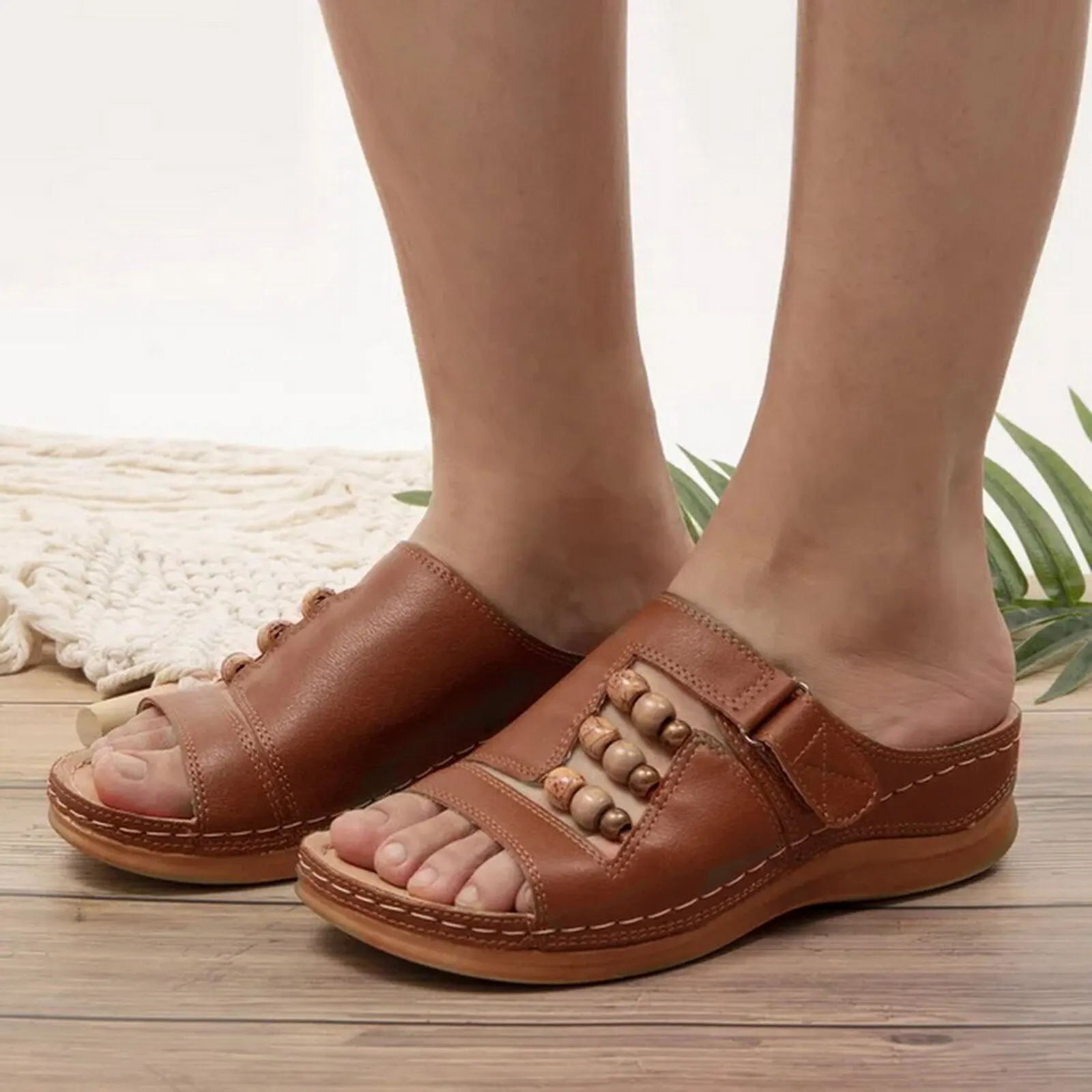 

Women Sandals Cut Out Wedge Sandals Women Platform Shoes Fashion Ethnic Flat Shoes Female Slippers Outdoor Sandalias Muje