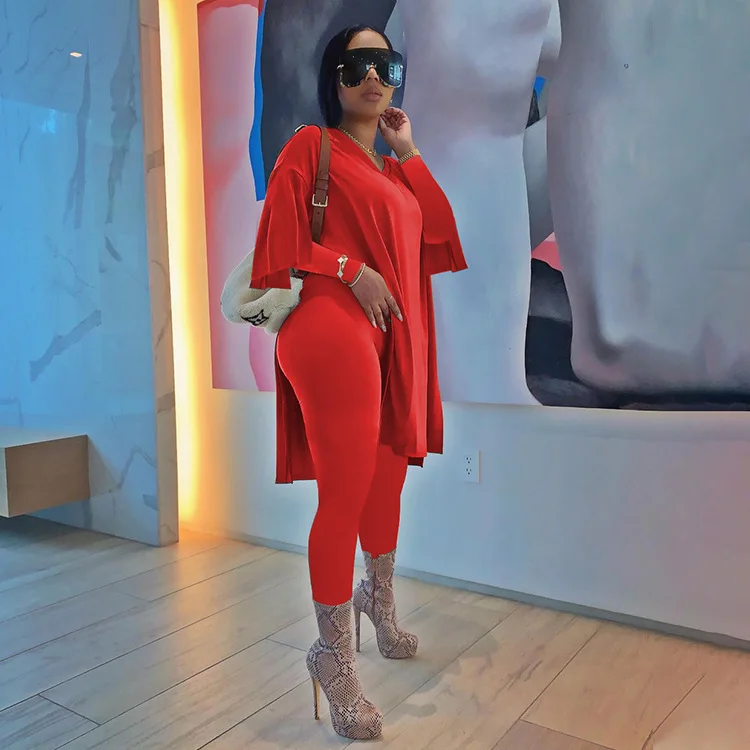 

Ursuper New Two-piece Casual Solid Loose Home Wear Women Pant Set Pullover