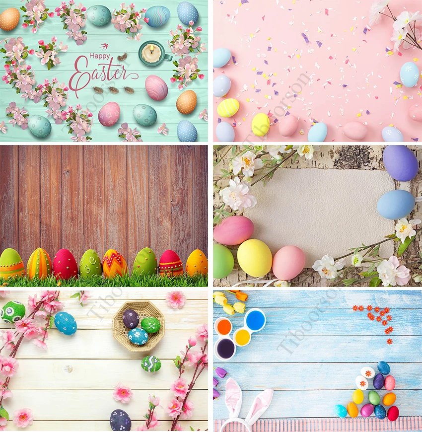 

Spring Scenery Refreshing Backdrop Easter Egg Grassland Fairy Tale Children Newborn Floral Mushrooms Flowers Photo Background