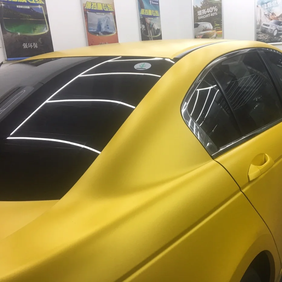 Электро-оптическая металлическая Желтая пленка для кузова автомобиля матовая