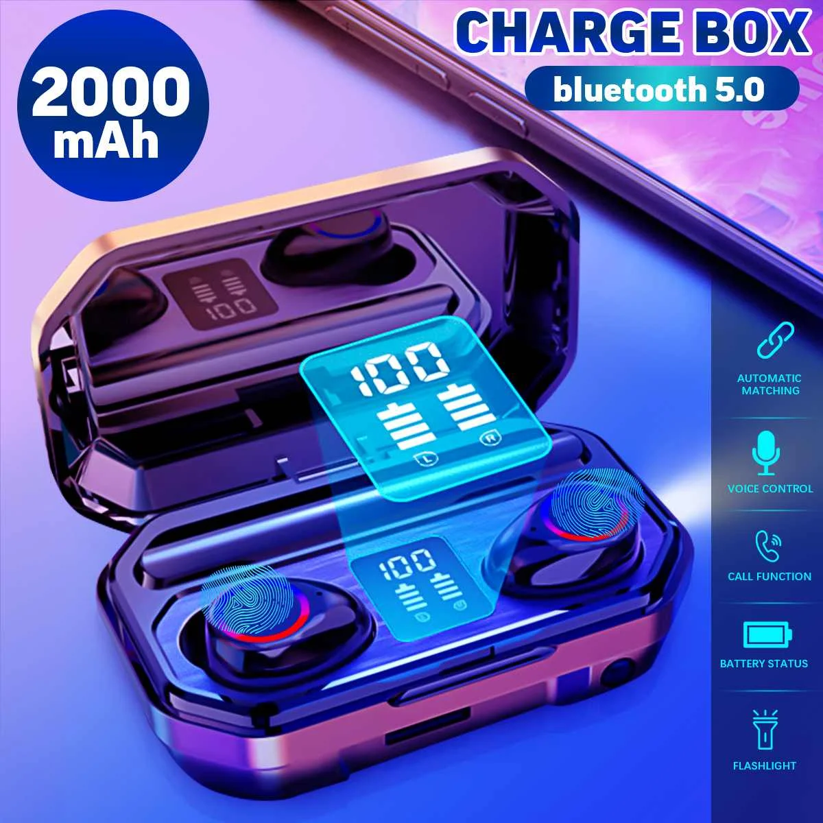 TWS наушники беспроводные с микрофоном спортивные водонепроницаемые Bluetooth