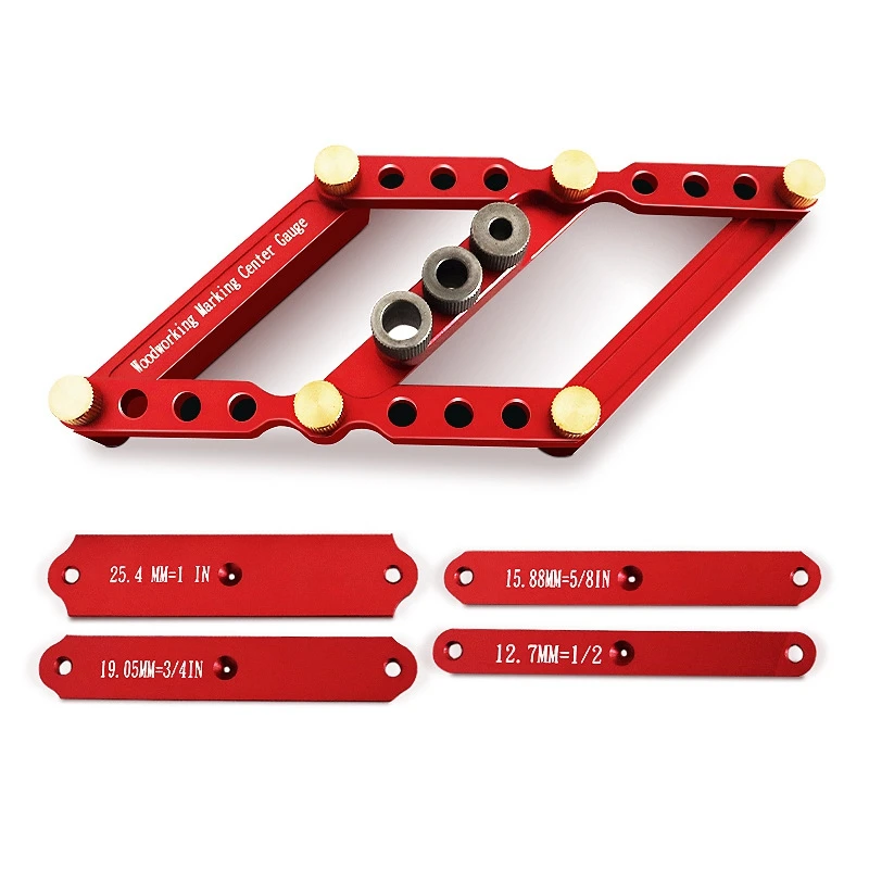 

Woodworking Marking Center Gauge 6/8/10Mm Wood Dowel Hole Drilling Guide Woodworking Positioner Locator Tool