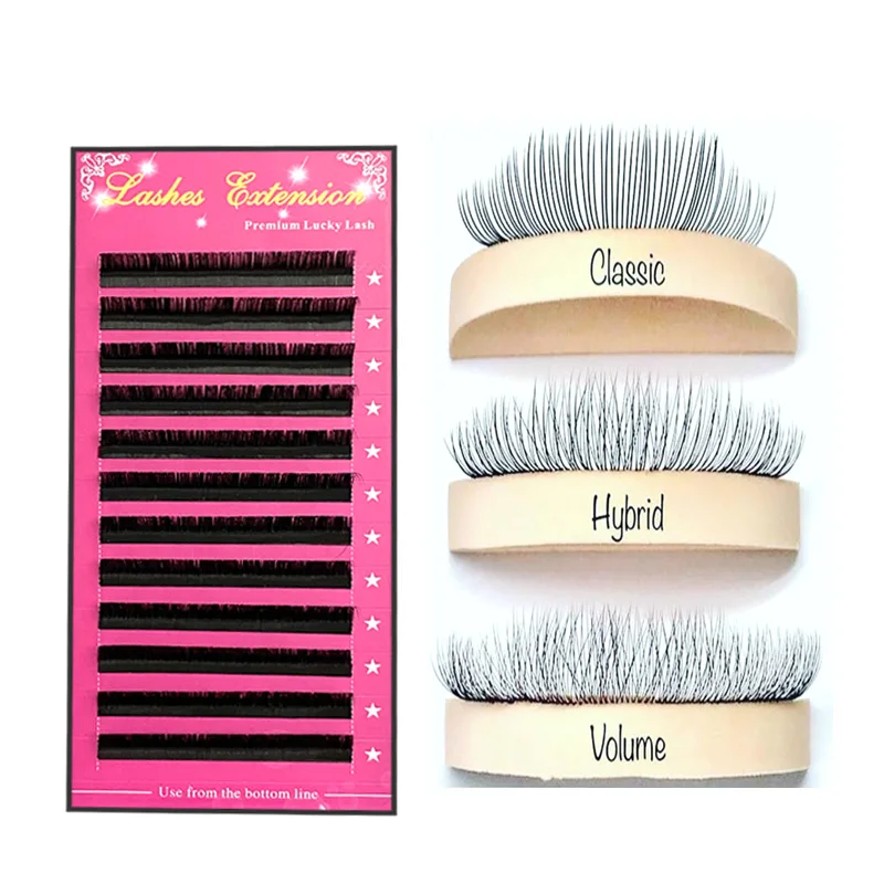 

Lucky Lash 8~15mm natural synthetic mink individual eyelash extension makeup maquiagem cilios eyelash supplies